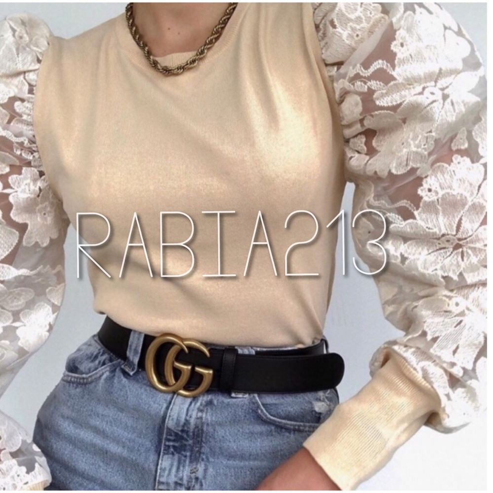 BLOGGERS FAV! ZARA KNIT TOP WITH LACE SLEEVES - Picture 6 of 16